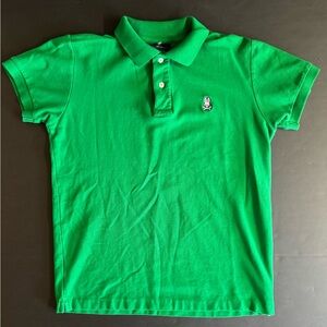 Psycho Bunny -Kelly green polo with embroidered logo.100% Pima cotton.Size M